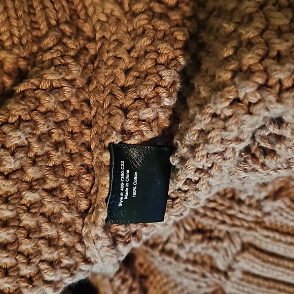 NWOT Jenni Kayne Cable Cardigan Sweater Oversized Dark Carmel Tan Brown XXS-S - Picture 6 of 9